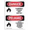 Signmission Safety Sign, OSHA Danger, 7" Height, Flammable Storage Area Keep Out Bilingual Spanish OS-DS-D-57-VS-1256 - alternate 1